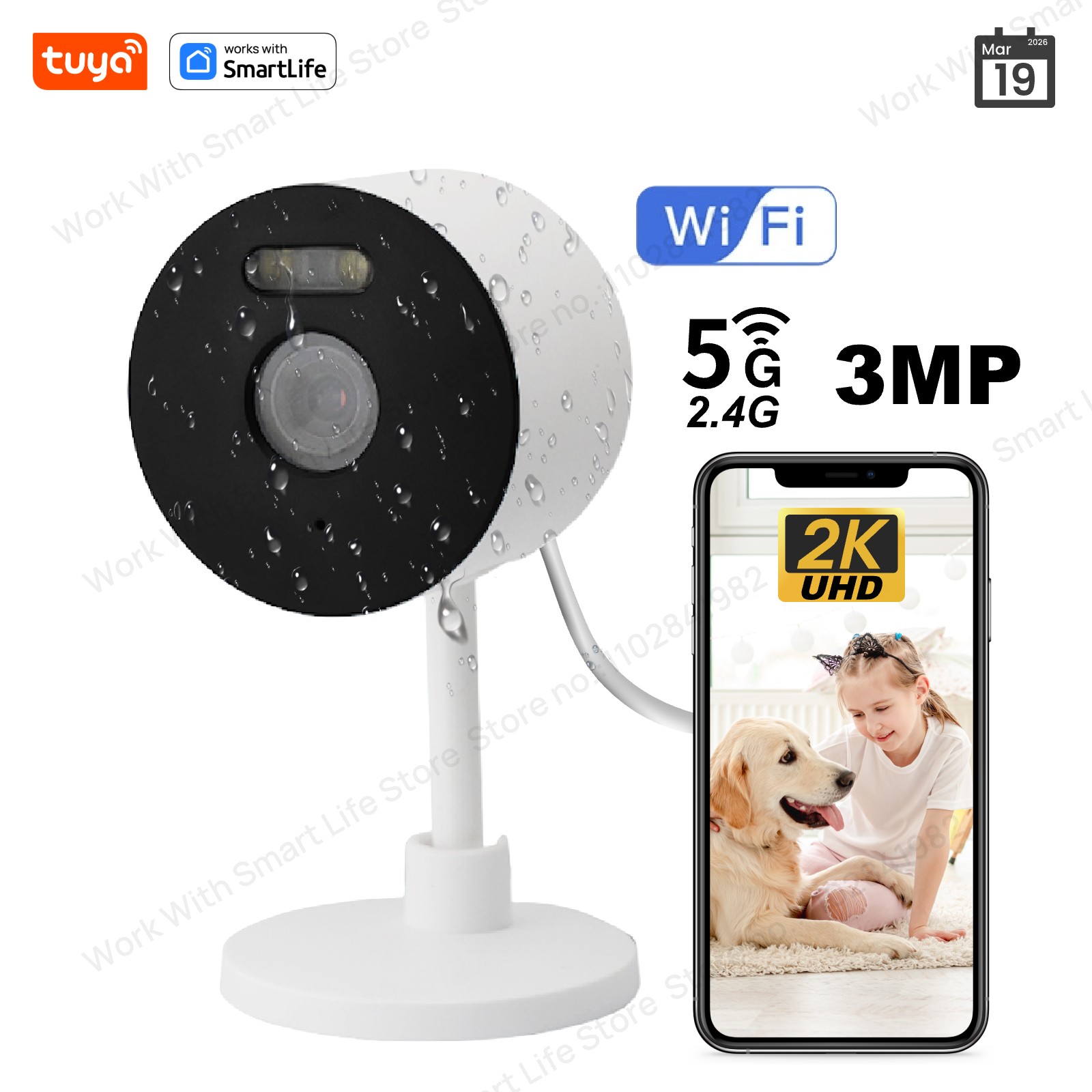 Smart Home Camera Ezviz - Kamera bezpieczeństwa 3MP HD Tuya Smart
