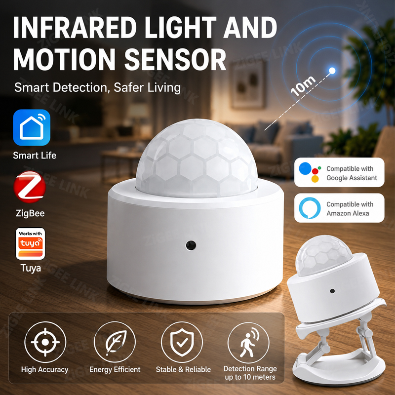 Smart Home Security - Czujnik ruchu PIR ZigBee 3.0, bezprzewodowy