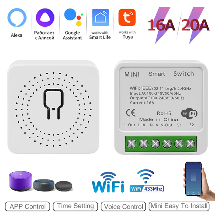 Smart Home Simple - Miniaturowy inteligentny przełącznik 2-kierunkowy DIY Tuya